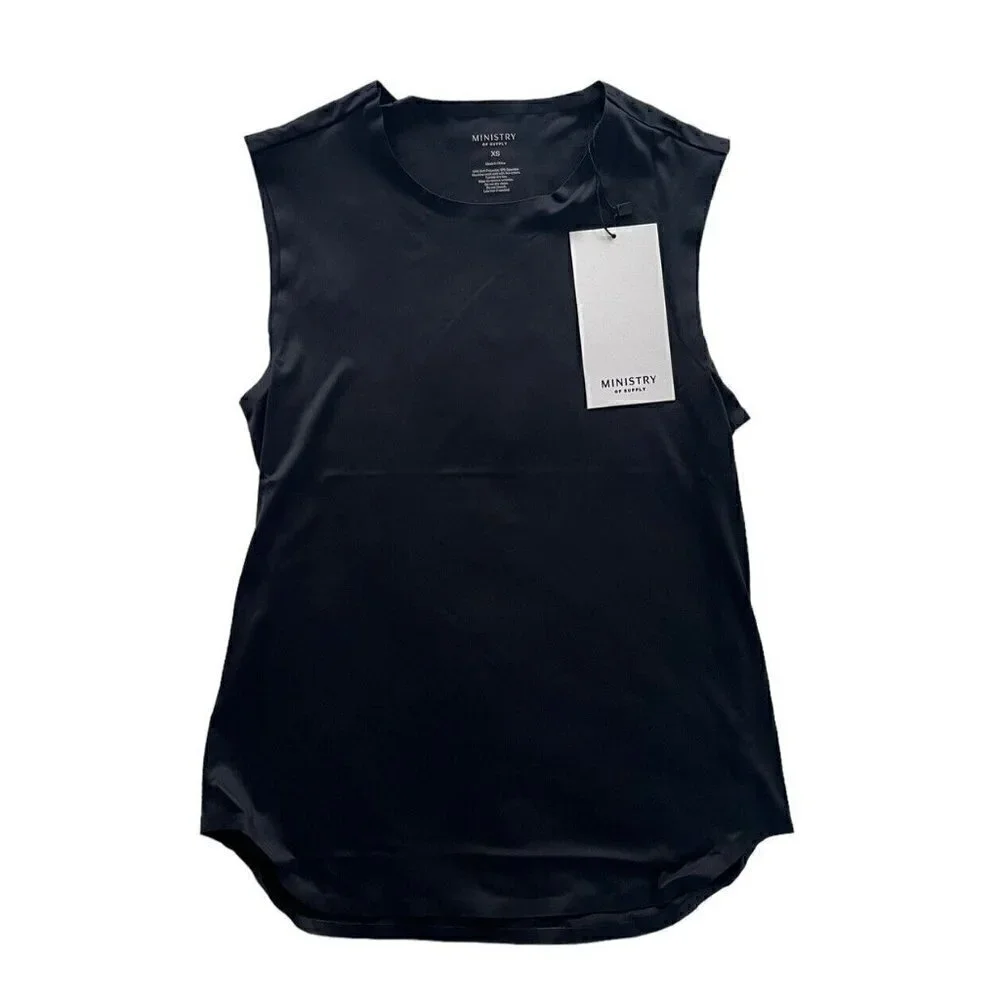 Ministry Of Supply Womens Sz XS Black Luxe Touch Tank Microfiber  NWT